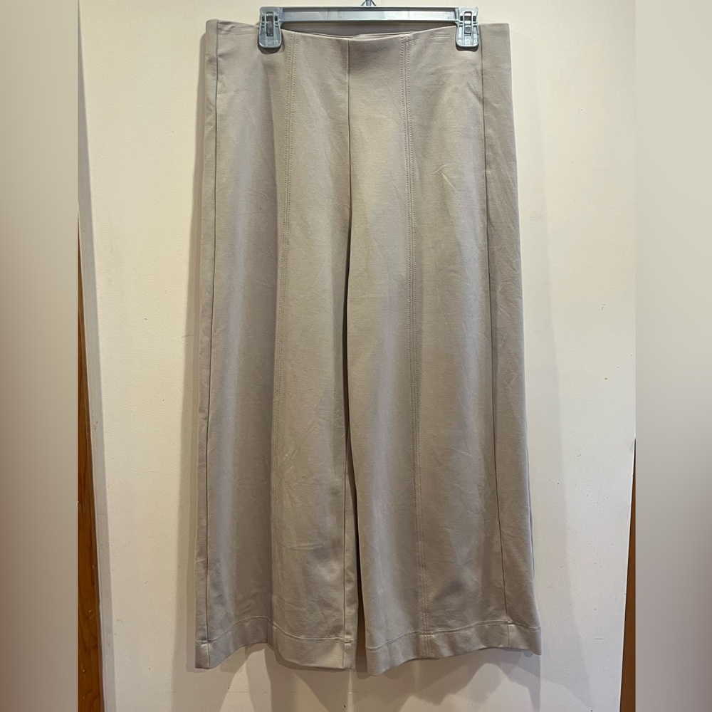 Jones New York Tan Wide Leg Jumpsuit Slit Work